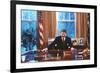 President Ronald Reagan in Oval Office Poster-null-Framed Photo