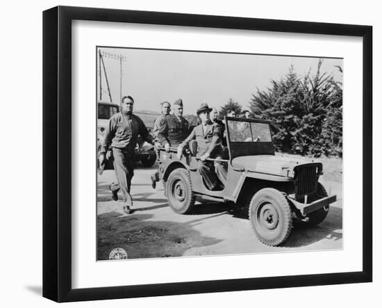 President Roosevelt reviewing American forces in Morocco, 1943-null-Framed Photographic Print