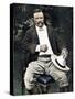 President Theodore Roosevelt Seated Outdoors, 1903-null-Stretched Canvas