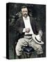 President Theodore Roosevelt Seated Outdoors, 1903-null-Stretched Canvas