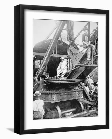 President Theodore Roosevelt, T the Culebra Cut During the Digging of the Panama Canal, 1906-null-Framed Photographic Print