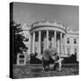 President Truman's Dog, "Feller" on White House Lawn-null-Stretched Canvas