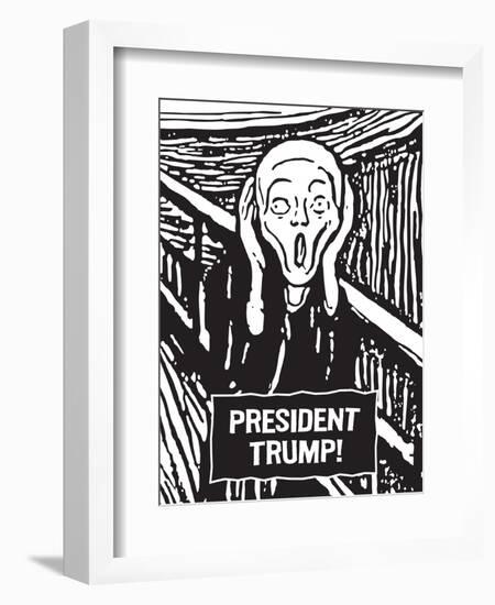 President Trump Scream-Ephemera-Framed Photographic Print