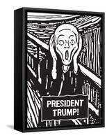 President Trump Scream-Ephemera-Framed Stretched Canvas