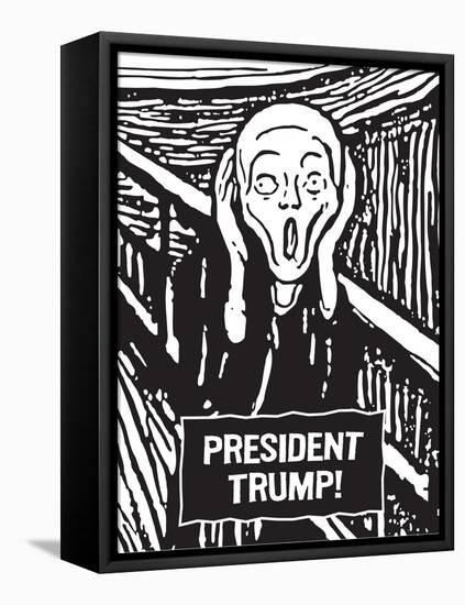 President Trump Scream-Ephemera-Framed Stretched Canvas