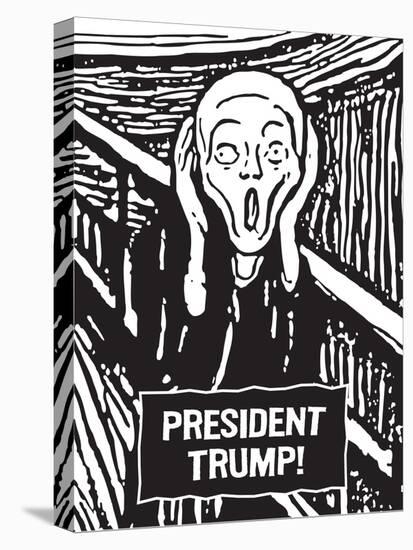 President Trump Scream-Ephemera-Stretched Canvas