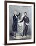 President Washington and President Lincoln Shaking Hands-Stocktrek Images-Framed Art Print