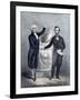 President Washington and President Lincoln Shaking Hands-Stocktrek Images-Framed Art Print