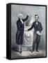 President Washington and President Lincoln Shaking Hands-Stocktrek Images-Framed Stretched Canvas