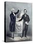 President Washington and President Lincoln Shaking Hands-Stocktrek Images-Stretched Canvas