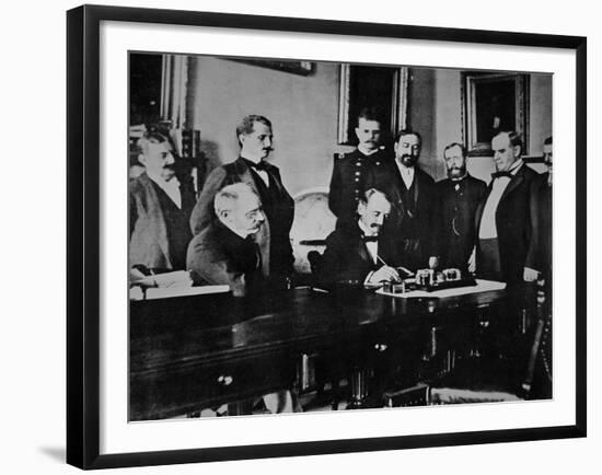 President William Mckinley (1843-1901) Witnesses the Signing of the The Peace Protocol-American Photographer-Framed Giclee Print