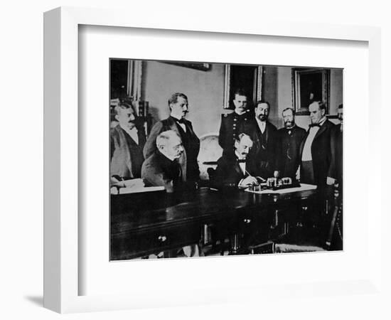 President William Mckinley (1843-1901) Witnesses the Signing of the The Peace Protocol-American Photographer-Framed Giclee Print