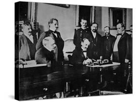 President William Mckinley (1843-1901) Witnesses the Signing of the The Peace Protocol-American Photographer-Stretched Canvas