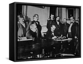 President William Mckinley (1843-1901) Witnesses the Signing of the The Peace Protocol-American Photographer-Framed Stretched Canvas