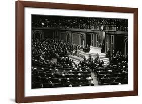 President Wilson Speaking to Congress-null-Framed Photographic Print