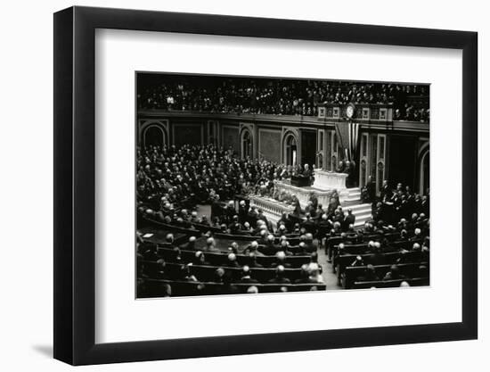 President Wilson Speaking to Congress-null-Framed Photographic Print