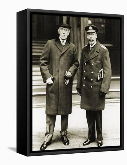 President Woodrow Wilson Posing with King George V-null-Framed Stretched Canvas