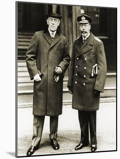 President Woodrow Wilson Posing with King George V-null-Mounted Photographic Print