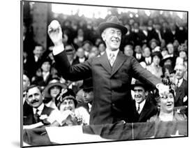 President Woodrow Wilson Throwing Out the First Ball, Opening Day, 1916-null-Mounted Photo