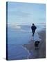 Presidential Candidate Bobby Kennedy and His Dog, Freckles, Running on an Oregon Beach-Bill Eppridge-Stretched Canvas