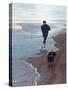 Presidential Candidate Bobby Kennedy and His Dog, Freckles, Running on Beach-Bill Eppridge-Stretched Canvas