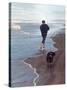 Presidential Candidate Bobby Kennedy and His Dog, Freckles, Running on Beach-Bill Eppridge-Stretched Canvas