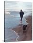 Presidential Candidate Bobby Kennedy and His Dog, Freckles, Running on Beach-Bill Eppridge-Stretched Canvas