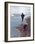 Presidential Candidate Bobby Kennedy and His Dog, Freckles, Running on Beach-Bill Eppridge-Framed Premium Photographic Print