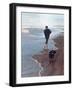 Presidential Candidate Bobby Kennedy and His Dog, Freckles, Running on Beach-Bill Eppridge-Framed Premium Photographic Print