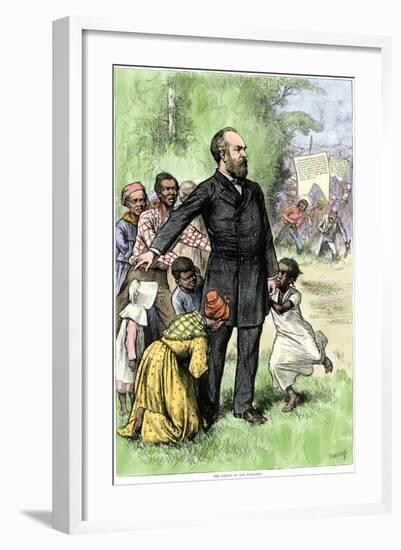 Presidential Candidate James Garfield as "The Friend of the Freedman," 1880-null-Framed Giclee Print