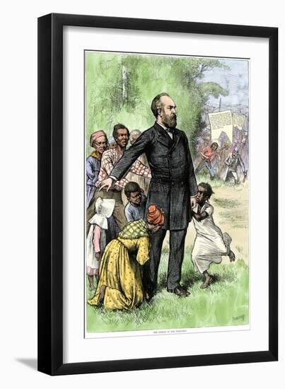 Presidential Candidate James Garfield as "The Friend of the Freedman," 1880-null-Framed Giclee Print