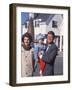 Presidential Candidate John F. Kennedy Holding Daughter with Wife Outside Home on Election Day-Paul Schutzer-Framed Photographic Print