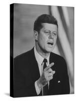 Presidential Candidate John F. Kennedy Speaking During a Debate-Ed Clark-Stretched Canvas