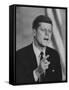 Presidential Candidate John F. Kennedy Speaking During a Debate-Ed Clark-Framed Stretched Canvas
