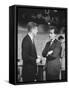 Presidential Candidate John F. Kennedy Speaking to Fellow Candidate Richard M. Nixon-Ed Clark-Framed Stretched Canvas