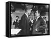 Presidential Candidate John F. Kennedy Speaking to Fellow Candidate Richard M. Nixon-Ed Clark-Framed Stretched Canvas