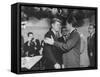 Presidential Candidate John F. Kennedy Speaking to Fellow Candidate Richard M. Nixon-Ed Clark-Framed Stretched Canvas