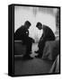 Presidential Candidate John Kennedy Conferring with Brother and Campaign Organizer Bobby Kennedy-Hank Walker-Framed Stretched Canvas