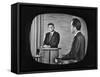 Presidential Candidate Richard M. Nixon Speaking During a Televised Debate-Paul Schutzer-Framed Stretched Canvas