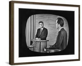 Presidential Candidate Richard M. Nixon Speaking During a Televised Debate-Paul Schutzer-Framed Photographic Print