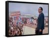 Presidential Candidate Richard Nixon on the Campaign Trail-Arthur Schatz-Framed Stretched Canvas