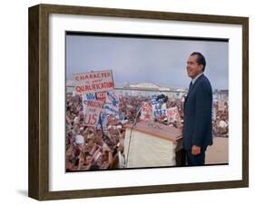 Presidential Candidate Richard Nixon on the Campaign Trail-Arthur Schatz-Framed Photographic Print