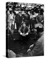 Presidential Candidate, Sen. John Kennedy Chatting with Miners, Campaigning During Primaries-Hank Walker-Stretched Canvas