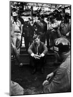 Presidential Candidate, Sen. John Kennedy Chatting with Miners, Campaigning During Primaries-Hank Walker-Mounted Photographic Print