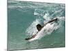 Presidential Candidate Senator Barack Obama, On Vacation, Body Surfing at a Beach, Honolulu, Hawaii-null-Mounted Photographic Print