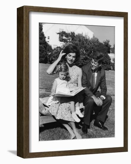 Presidential Candidate Senator Jack Kennedy with His Wife Jacqueline and Daughter Caroline-Paul Schutzer-Framed Photographic Print