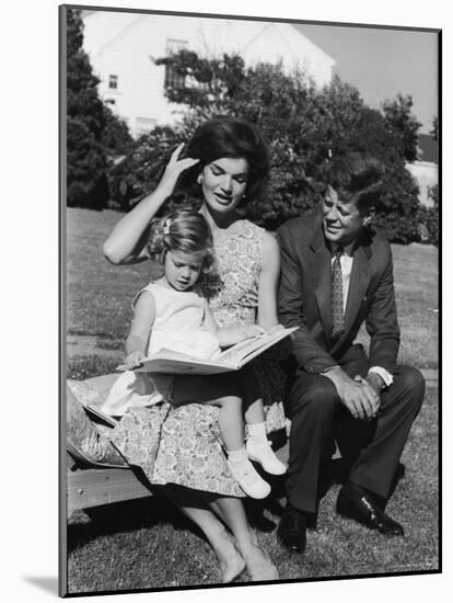 Presidential Candidate Senator Jack Kennedy with His Wife Jacqueline and Daughter Caroline-Paul Schutzer-Mounted Photographic Print