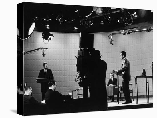 Presidential Candidates Senator John Kennedy and Republican Rep. Richard Nixon Debating-Paul Schutzer-Stretched Canvas