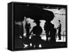 Presidential Candidates Senator John Kennedy and Richard Nixon Standing at Lecterns Debating-Paul Schutzer-Framed Stretched Canvas