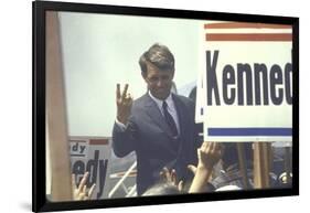 Presidential Contender Bobby Kennedy Campaigning-Bill Eppridge-Framed Photographic Print